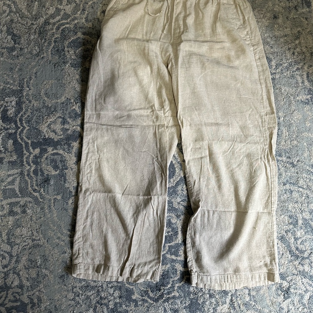 Women’s Beige Linen Pants
